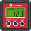 A digital angle gauge with a red casing and a green LCD screen displaying '1.23' degrees. Produktbild-Vorschau