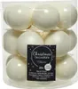 Elegantes 18-teiliges Set Glas Christbaumkugeln Weiß Matt & Produktbild-Vorschau 1