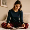 Lee Cooper dámske bavlnené pyžamo – dlhý zimný spací odev, Náhľad obrázku produktu 3