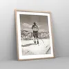 Gerahmtes Poster - Rahmen in heller Eiche - Skifahrer Produktbild-Vorschau 8