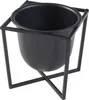 A black metal plant stand with a black pot. Náhled obrázku produktu