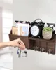 Schlüsselbrett Schlüsselhaken aus Holz mit Ablage,Vintage Produktbild-Vorschau 2