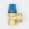 A brass safety valve with a blue cap on a white background. Anteprima dell’immagine prodotto