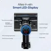A diagram of a cordless vacuum cleaner highlighting its smart LED display and various features. Produktbild-Vorschau