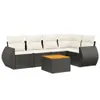 vidaXL 6-tlg. Garten-Sofagarnitur mit Kissen Schwarz Poly Produktbild-Vorschau 1