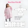 Kuscheliger Hoodie rosa mit Einhörnern aus dickem Flanell – Produktbild-Vorschau 4