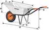 A diagram of a wheelbarrow with dimensions labeled with letters. Podgląd zdjęcia produktu