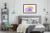 MuchoWow® Gerahmtes Poster Banane - Telefon - Lila - Gelb Produktbild-Vorschau 7