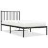 vidaXL Postel s čelem kovová černá 90x200 cm Náhled obrázku produktu 1