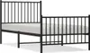 vidaXL Postel s čelem a nohou kovová 90x190 cm Náhled obrázku produktu 1