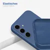 A close-up of a blue phone case, showing the interior and the camera cutout. Produktbild-Vorschau