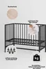 Beistellbett 60x120 cm mit Umbauseite & Rollen -BLACK Produktbild-Vorschau 12