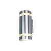 A silver-colored outdoor wall light with two light sources. Produktbild-Vorschau