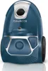 A blue and silver Rowenta vacuum cleaner is shown against a white background. Voir les images du produit