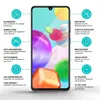 A smartphone screen protector with various features highlighted by icons and text. Produktbild-Vorschau