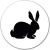 Huuraa Aufkleber Hase Kaninchen Silhouette 10cm rund Produktbild-Vorschau 1