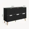 Sideboard 'Nand' mit 3 Türen 120 x 40 x 76 cm Schwarz Produktbild-Vorschau 3