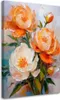 Leinwandbild Orange Pfingstrosen Blumen Gemalte 40x60 Feeby Produktbild-Vorschau 1