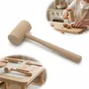 Mini drevené kladivo pre deti z bukového dreva, 18 cm, Náhľad obrázku produktu 1