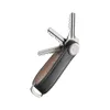 A black leather key organizer with silver keys is shown against a white background. Produktbild-Vorschau