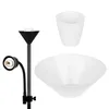 A floor lamp base with a flexible reading lamp attachment and two lampshades, presented against a white background. Produktbild-Vorschau