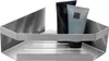 A silver-colored corner shelf holding two tubes of toiletries. Produktbild-Vorschau