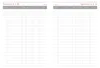 A spread of a reservation book with a grid layout for entries. Produktbild-Vorschau