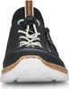 A close-up, front-facing view of a navy blue sneaker. Produktbild-Vorschau