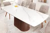 A dining room setting with a marble-top dining table and chairs. Produktbild-Vorschau