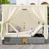 Chaise longue double de jardin avec pare-soleil, chaise Voir les images du produit 4