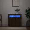 vidaXL Kredens z oświetleniem LED brązowy dąb 80x35x75 cm Podgląd zdjęcia produktu 3