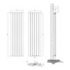 Acezanble Design Heizkörper Flach 1600 x 450 mm Weiß Produktbild-Vorschau 6