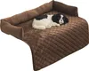A dog bed cover with a stuffed dog on it, shown from a diagonal angle. Náhled obrázku produktu