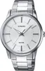 A close-up studio shot of a silver Casio watch with a white dial. Produktbild-Vorschau