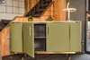 KAWOLA Sideboard MARIA Marmorplatte Kunstleder olivgrün Produktbild-Vorschau 5
