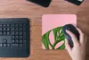MuchoWow® Mauspad Mousepad Botanisches Blatt auf rosa Produktbild-Vorschau 4