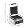 A commercial panini grill is shown with dimensions indicated by lines and text. Podgląd zdjęcia produktu