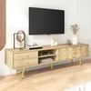 Armoire TV Sweiko 160 cm avec pieds dorés, deux tiroirs et Voir les images du produit 8