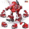 Robot transformateur DIY en 5 camions de pompiers, Voir les images du produit 5