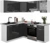 Eckküche Vicco Rick Anthrazit Hochglanz/Weiß 190 x 60 cm , Produktbild-Vorschau 5