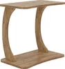 A wooden C-shaped side table with a curved base and a flat top, presented against a white background. Náhled obrázku produktu