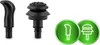 Two black massage gun attachments and two green circular icons with white outlines of massage gun attachments. Produktbild-Vorschau