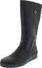 A black leather boot on a white background. Podgląd zdjęcia produktu