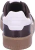 The back view of a brown and white sneaker. Produktbild-Vorschau