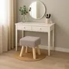 Relaxdays Hocker Cord, Holzbeine, gepolstert, HxBxT: Produktbild-Vorschau 3
