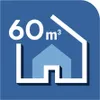 A graphic representing a house with the text '60m³' indicating a size. Produktbild-Vorschau
