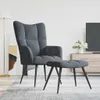 vidaXL Fauteuil relax avec pouf gris foncé velours Voir les images du produit 1