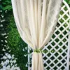 Boho Vorhänge 2er Set Beige Vintage Stricken Gardinen Produktbild-Vorschau 3