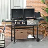 Grill gazowy na węgiel drzewny Outsunny z 2+1 palnikami, Podgląd zdjęcia produktu 2