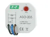 A close-up studio shot of a white electrical timer device with wiring and labeling. Produktbild-Vorschau